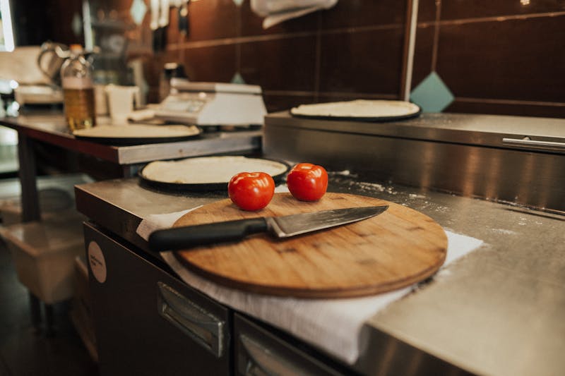 Fresh pizza ingredients and preparation